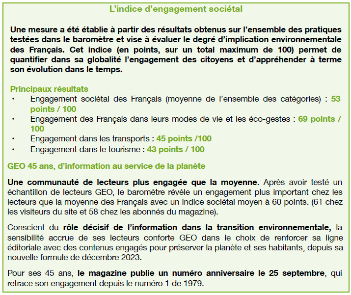 L'indice d'engagement sociétal